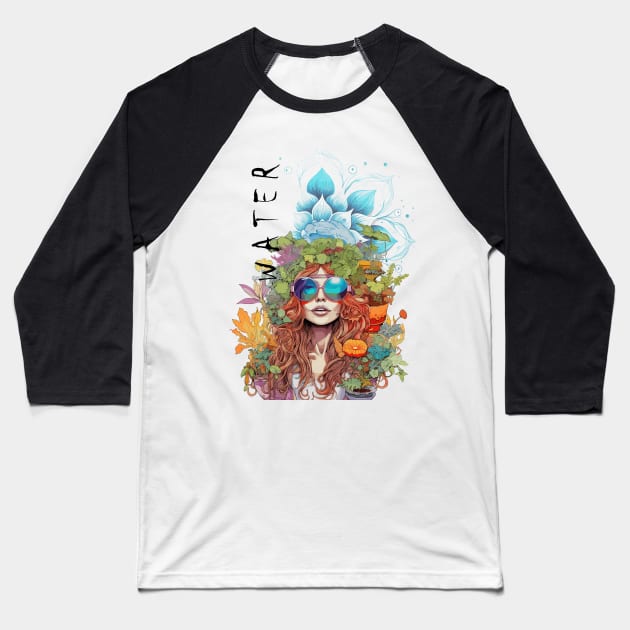 Hippie girl water element Baseball T-Shirt by merchbykaez